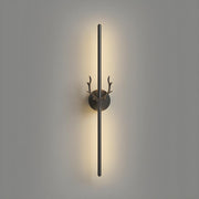 Bedroom Modern Gold Antler and Vertical Wall Sconce