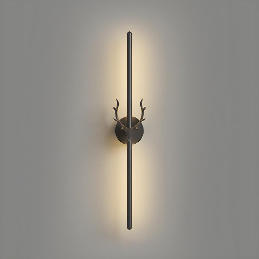 Bedroom Modern Gold Antler and Vertical Wall Sconce