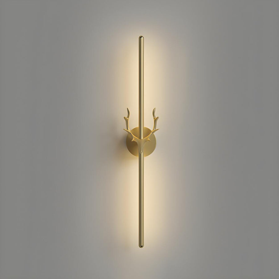 Bedroom Modern Gold Antler and Vertical Wall Sconce
