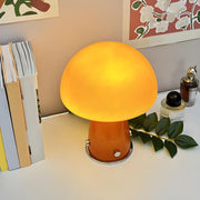 Bedroom Modern Orange Mushroom Shape Glass Table Lamp