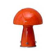 Bedroom Modern Orange Mushroom Shape Glass Table Lamp