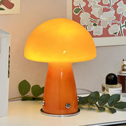 Bedroom Modern Orange Mushroom Shape Glass Table Lamp