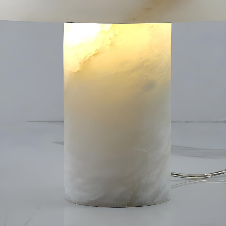 Bedroom White Simple Mushroom Alabaster Table Lamp