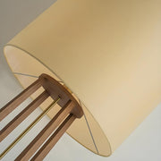 Bedside Cylindrical Fabric Shade Wooden Floor Lamp