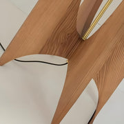 Bedside Cylindrical Fabric Shade Wooden Floor Lamp