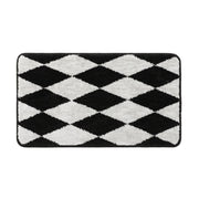 B&W Argyle Print Accent Rug