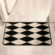 B&W Argyle Print Accent Rug