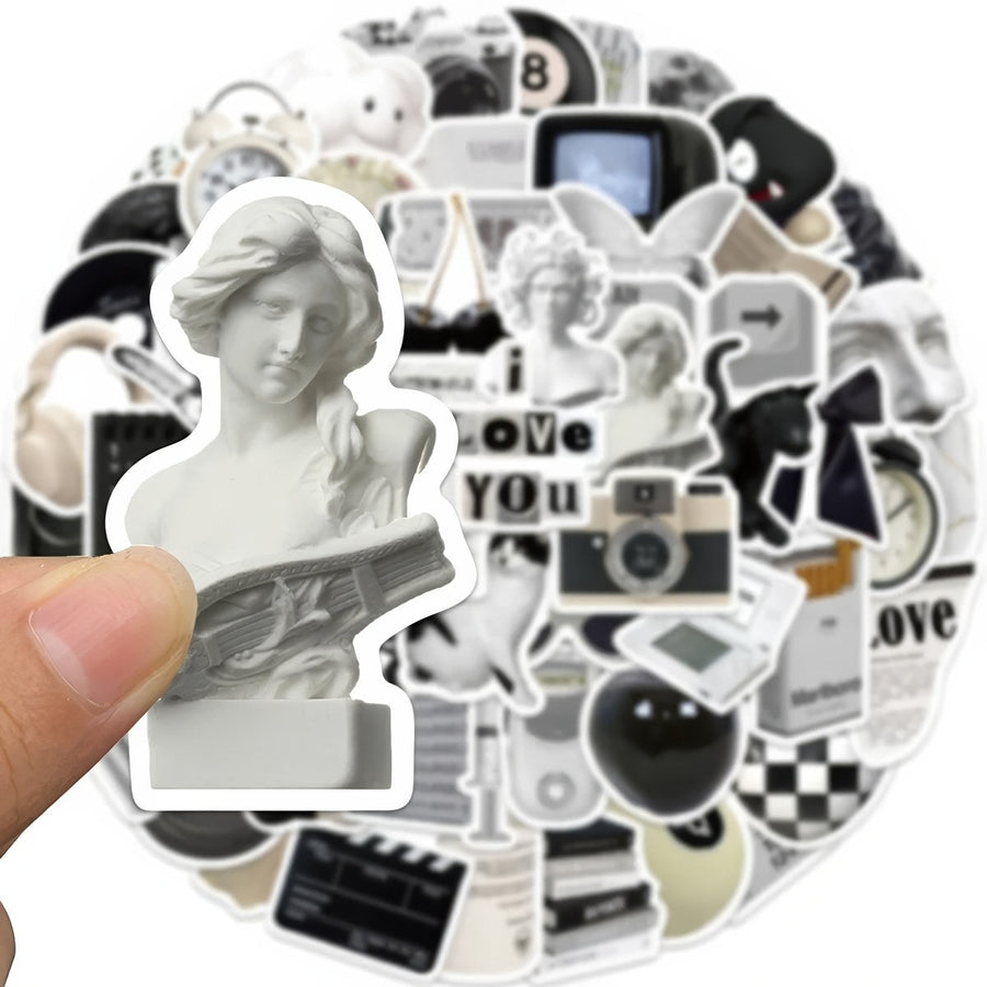 B&W Academia Girl Sticker Pack