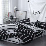 Black & White Striped Bedding Set