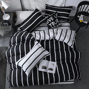 Black & White Striped Bedding Set