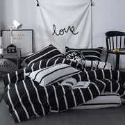Black & White Striped Bedding Set