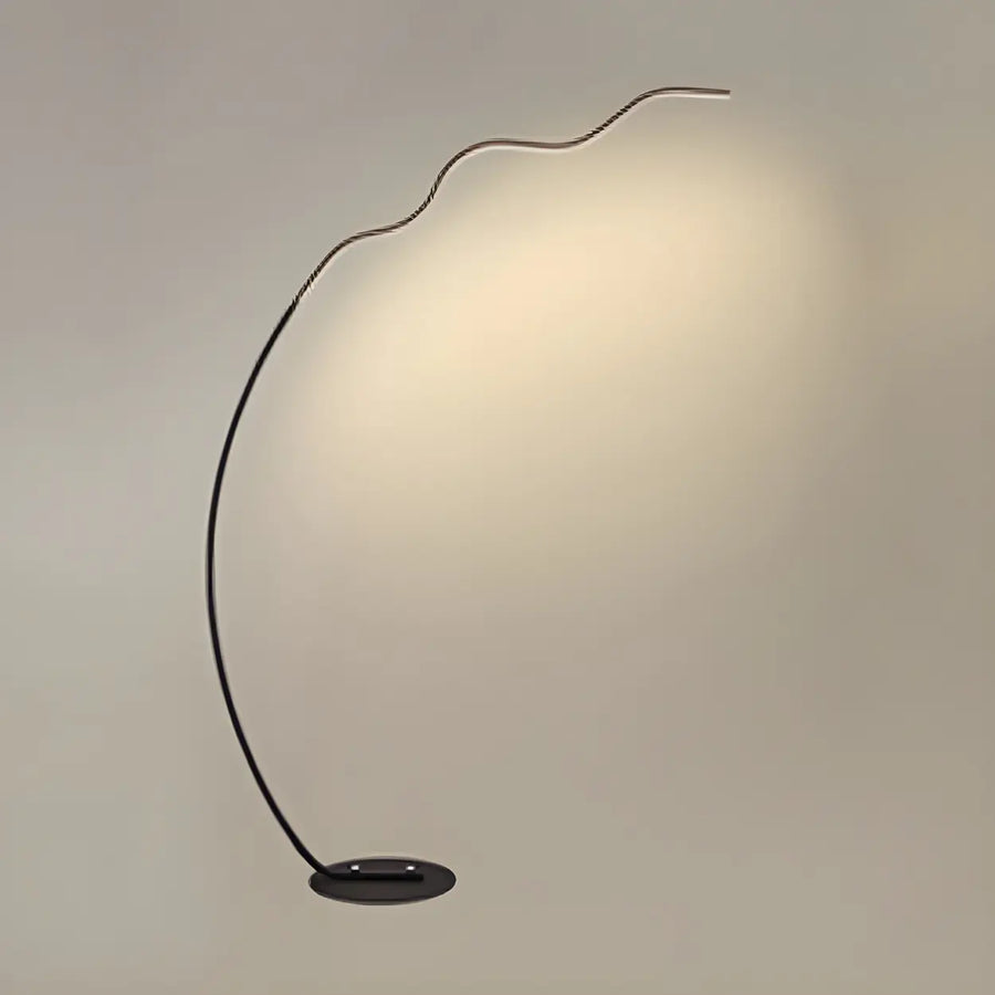 Black Bedside Modern Curved Metal LED Floor Lamp