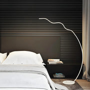 Black Bedside Modern Curved Metal LED Floor Lamp