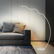 Black Bedside Modern Curved Metal LED Floor Lamp