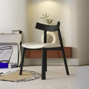 Black Curved Back Upholstered Wooden Dining Chairs