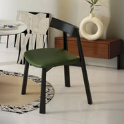 Black Curved Back Upholstered Wooden Dining Chairs