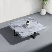 Black Green Square Marble Stainless Steel Coffee Table