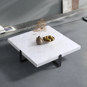 Black Green Square Marble Stainless Steel Coffee Table