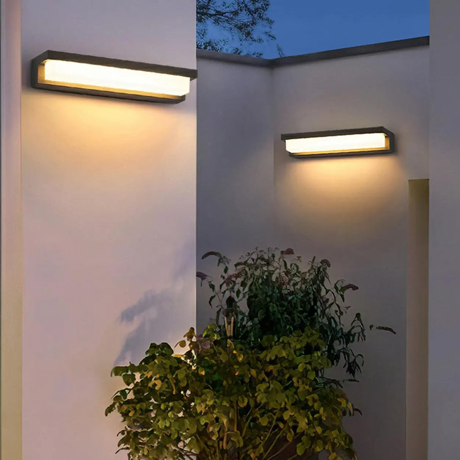Black Modern Rectangular LED External Wall Lights