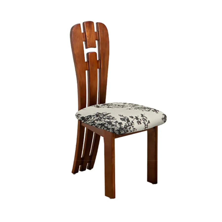 Black Slat Back Upholstered Rubberwood Dining Chair