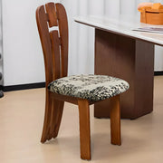 Black Slat Back Upholstered Rubberwood Dining Chair