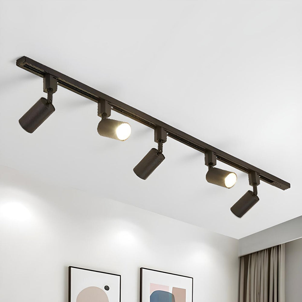 Black Tubular Track LED Semi-Flush Mount Light 5-Light