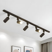 Black Tubular Track LED Semi-Flush Mount Light 5-Light