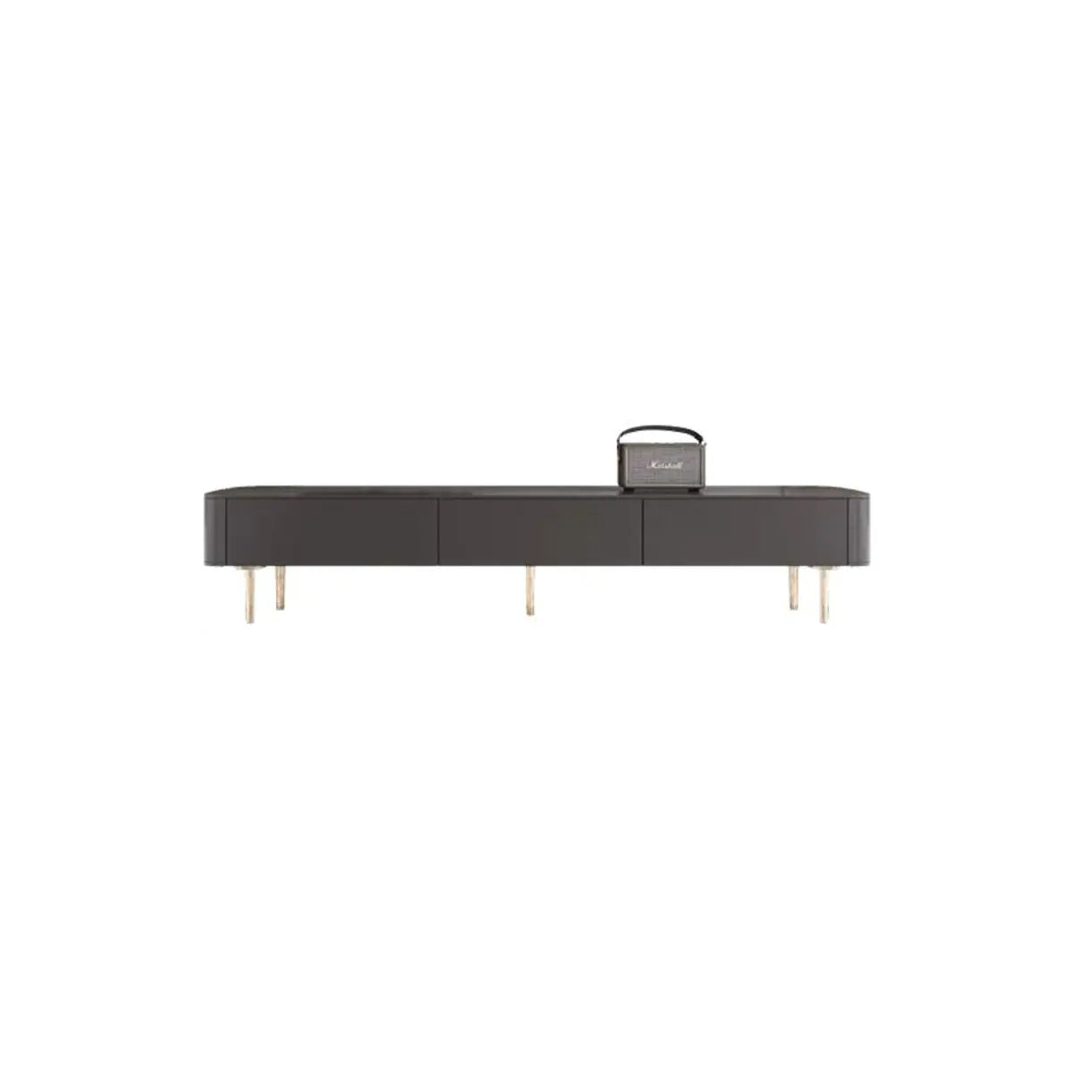 Black Wood Drawers TV Stand with Cable Management