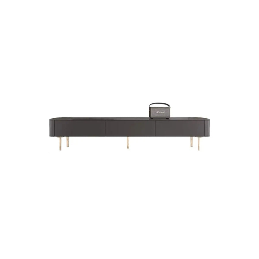 Black Wood Drawers TV Stand with Cable Management