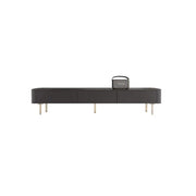 Black Wood Drawers TV Stand with Cable Management