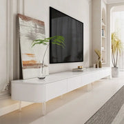 Black Wood Drawers TV Stand with Cable Management
