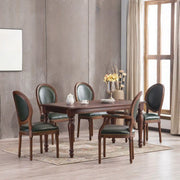 Blackish Green Nailhead Leather Arm Chair Dining Chair