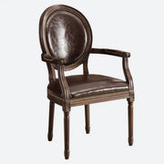 Blackish Green Nailhead Leather Arm Chair Dining Chair