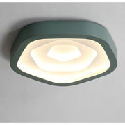 Blue Annual Rings Drum LED Flush Mount Ceiling Light