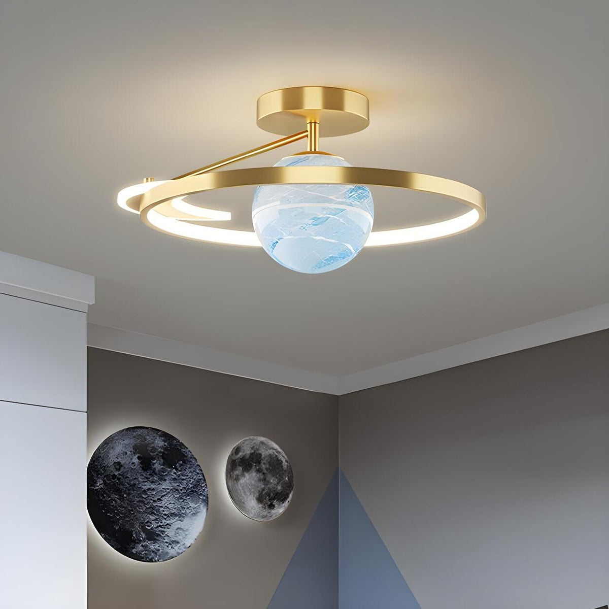 Globe Ring LED Semi-Flush Mount Ceiling Light