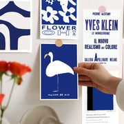 French Blue Prints Wall Collage Postcards