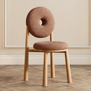 Blue Sherpa Natural Leg High-Back Textured Side Chair