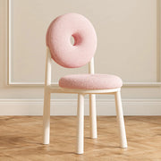 Blue Sherpa Natural Leg High-Back Textured Side Chair