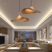 Bohemian Asymmetrical Bamboo Dining Light Beige Medium Single Pendant
