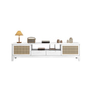 Bohemian Wood Rectangle Open Storage Cabinet TV Stand