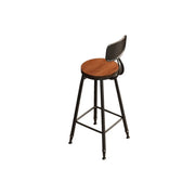 Brown Rectangle Wood Bar Table with Footrest