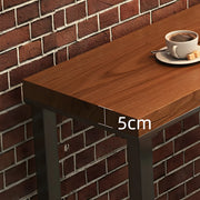 Brown Rectangle Wood Bar Table with Footrest