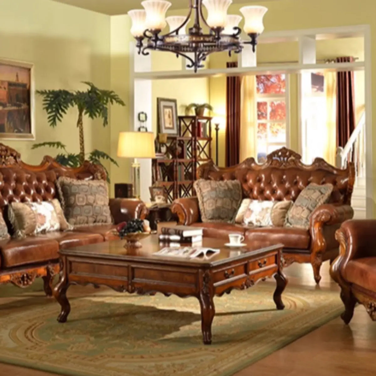 Brown Square Distressed Wood Coffee Table with Storage
