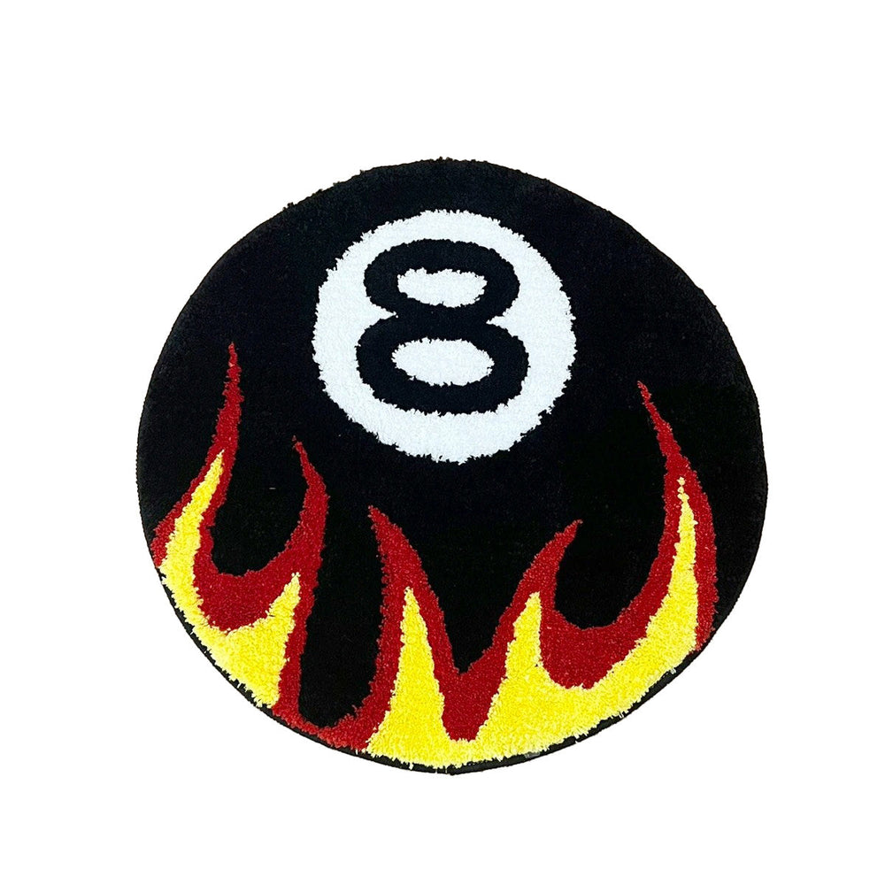 Burning 8 Ball Accent Rug