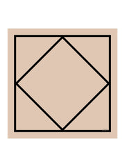 100% Mulberry Silk Geometric Block Pattern Scarf - Size 90x90cm