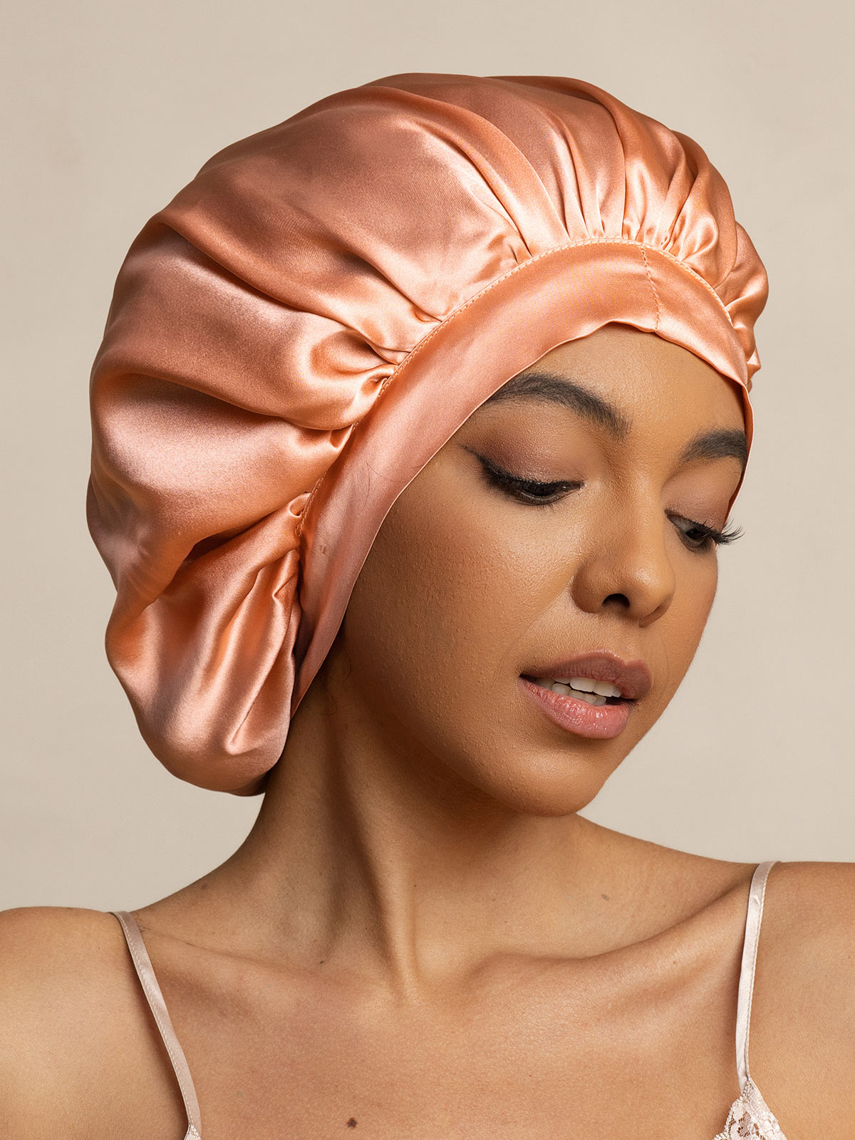 100% Mulberry Silk Elegant Bonnet with Long Ribbons