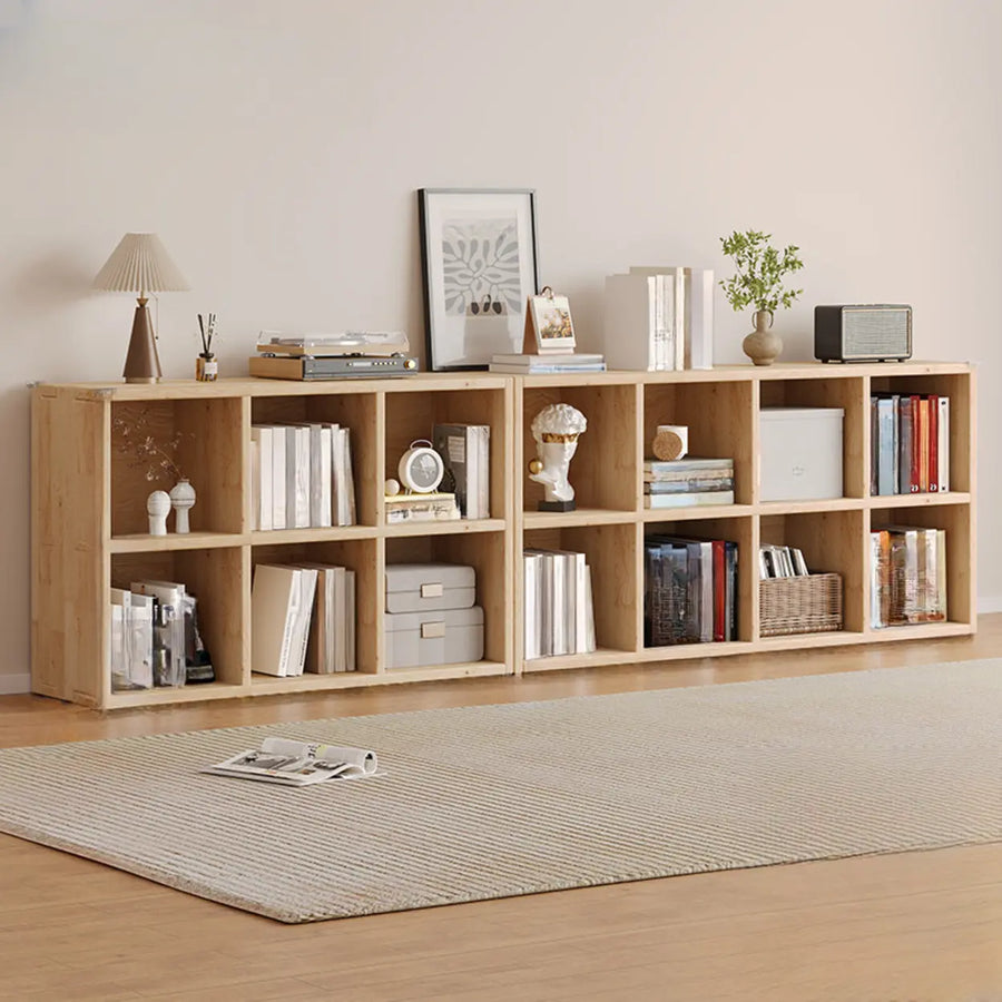 Casual Horizontal Wooden Closed Back Short Bookcase