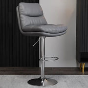 Casual Saddle Orange Leather Swivel Bar Stools with Back