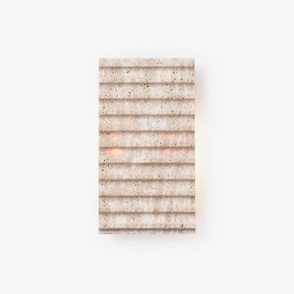Travertine Ribbed Wall Sconce