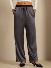 19Momme Silk Women’s  Drawstring Casual Pants With Deep Side Pockets